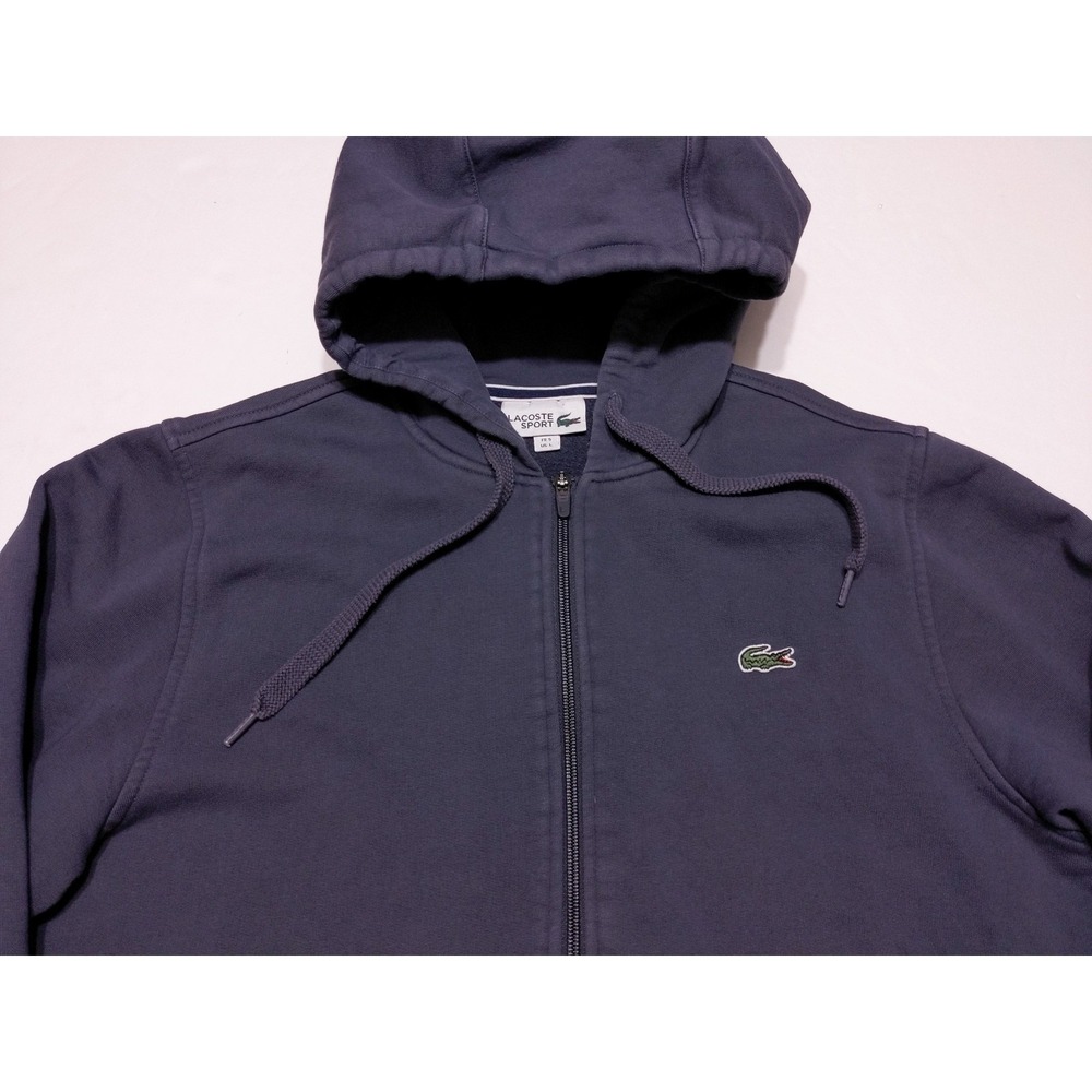 LACOSTE Men's Full‎ Zip Hoodie Jacket Blue Gray Large L - Picture 7 of 9